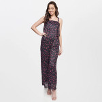 Floral Printed Shoulder Strap Basic Jumpsuit