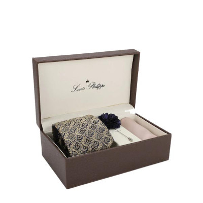 Men Blue & Brown Paisley Printed Accessory Gift Set