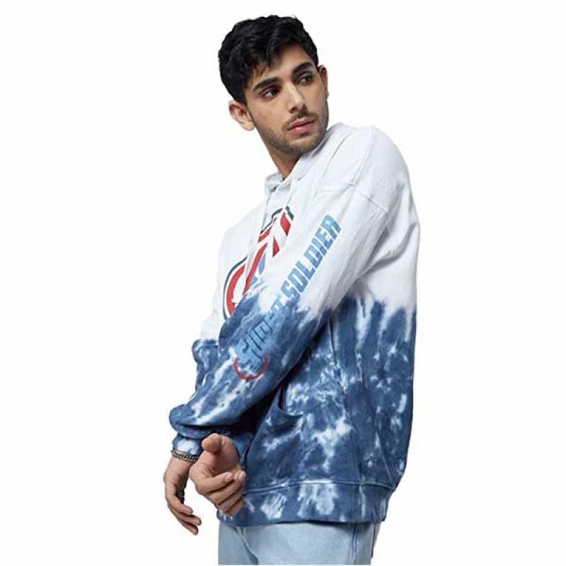 The Souled Store| Official Captain America: Shield Tie Dye Mens and Boys Hoodies